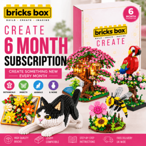 Bricks Box Create 6 Month Subscription with six creative brick building projects