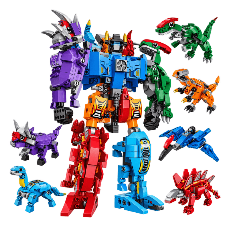 Bricks Box Construct subscription range with advanced brick building projects Dino Transformer
